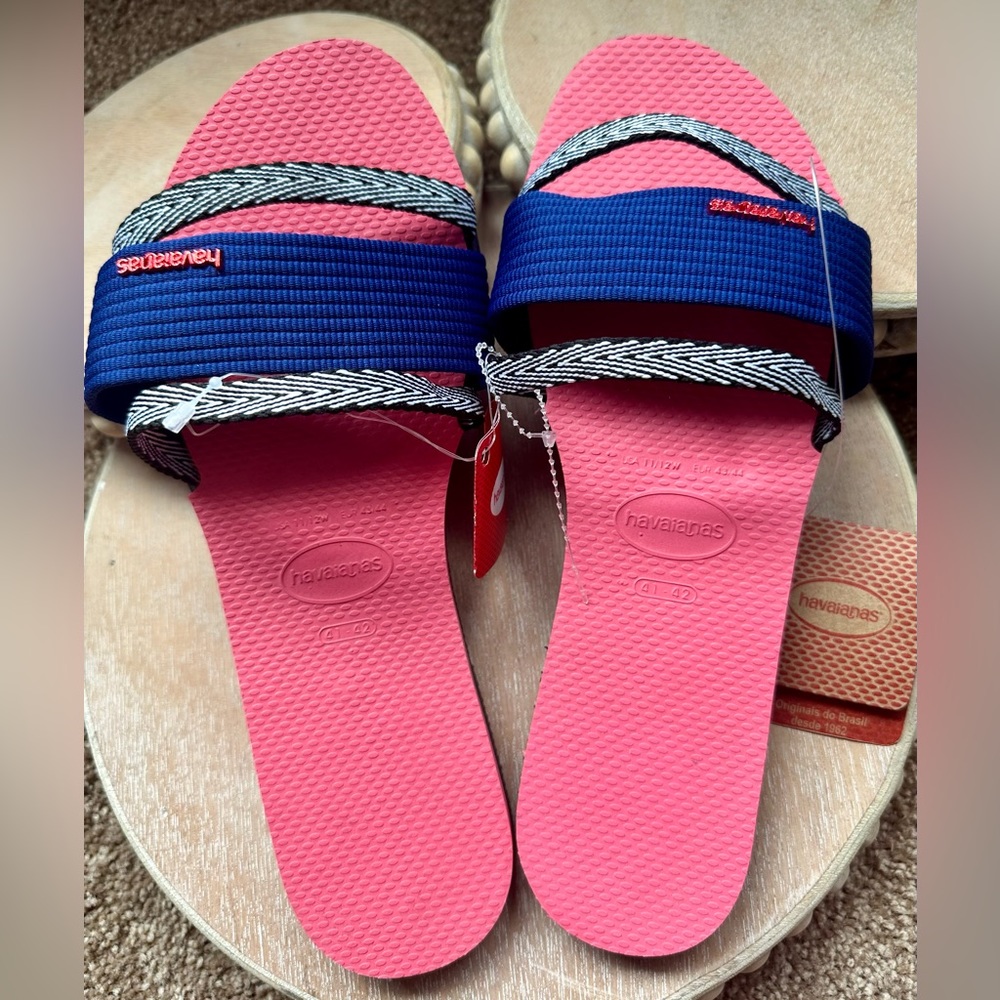 🆕🔖Havaianas You Trancoso Women's Sandals✨Pink Portcelain/Blue✨41/42 US 10/11 - Picture 5 of 15